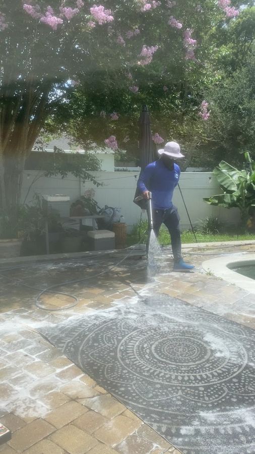 Recent pressure washing job